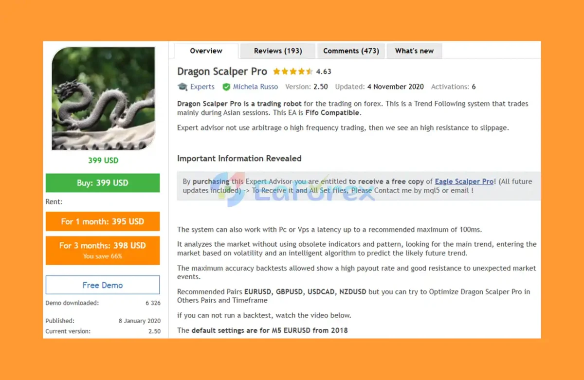 Dragon Scalper Pro MT4 Overview