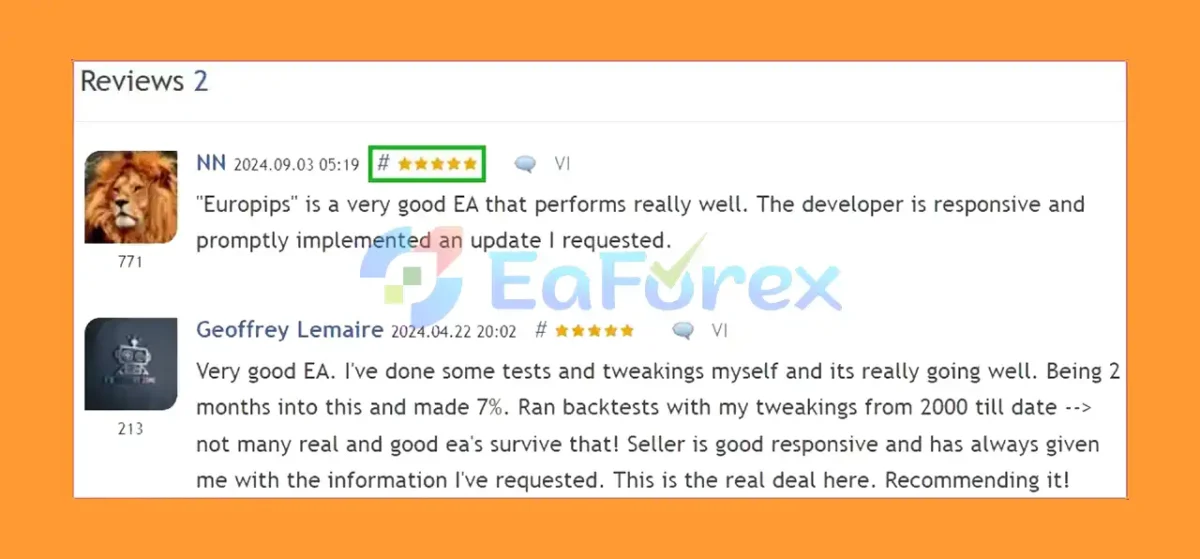 EuroPips Pro EA is well rated by users
