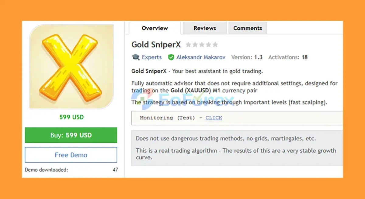 Gold SniperX EA MT5 Overview