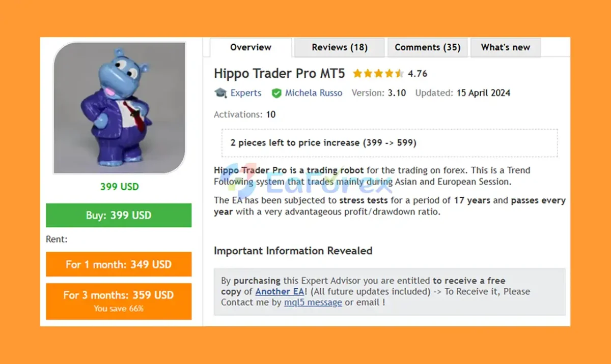 Hippo Trader Pro MT5 Overview