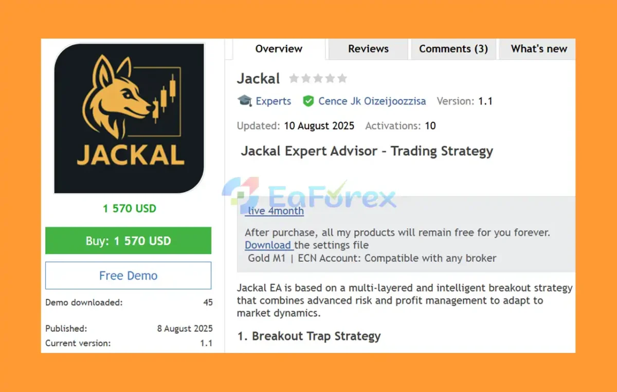 Jackal EA MT5 Overview