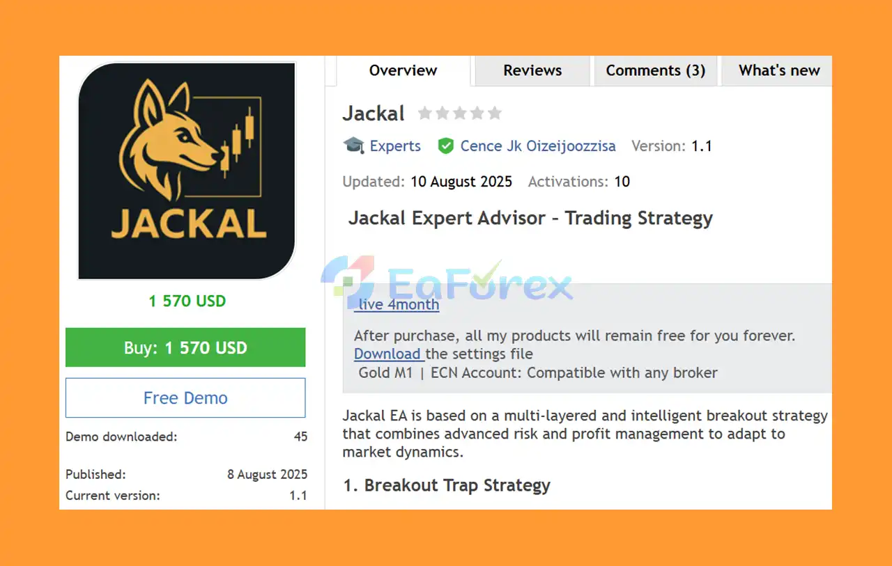 Jackal EA MT5 Overview