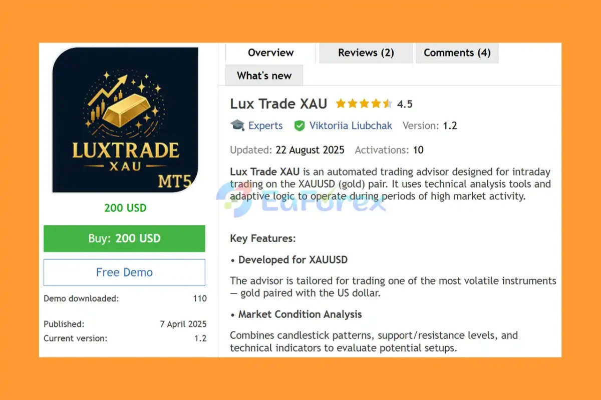 Lux Trade XAU EA Overview