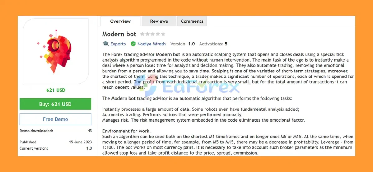 Modern bot MT5 Overview