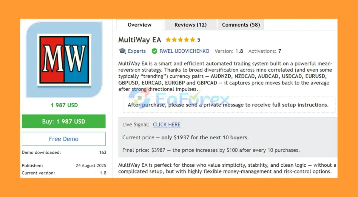 MultiWay EA MT5 Overview