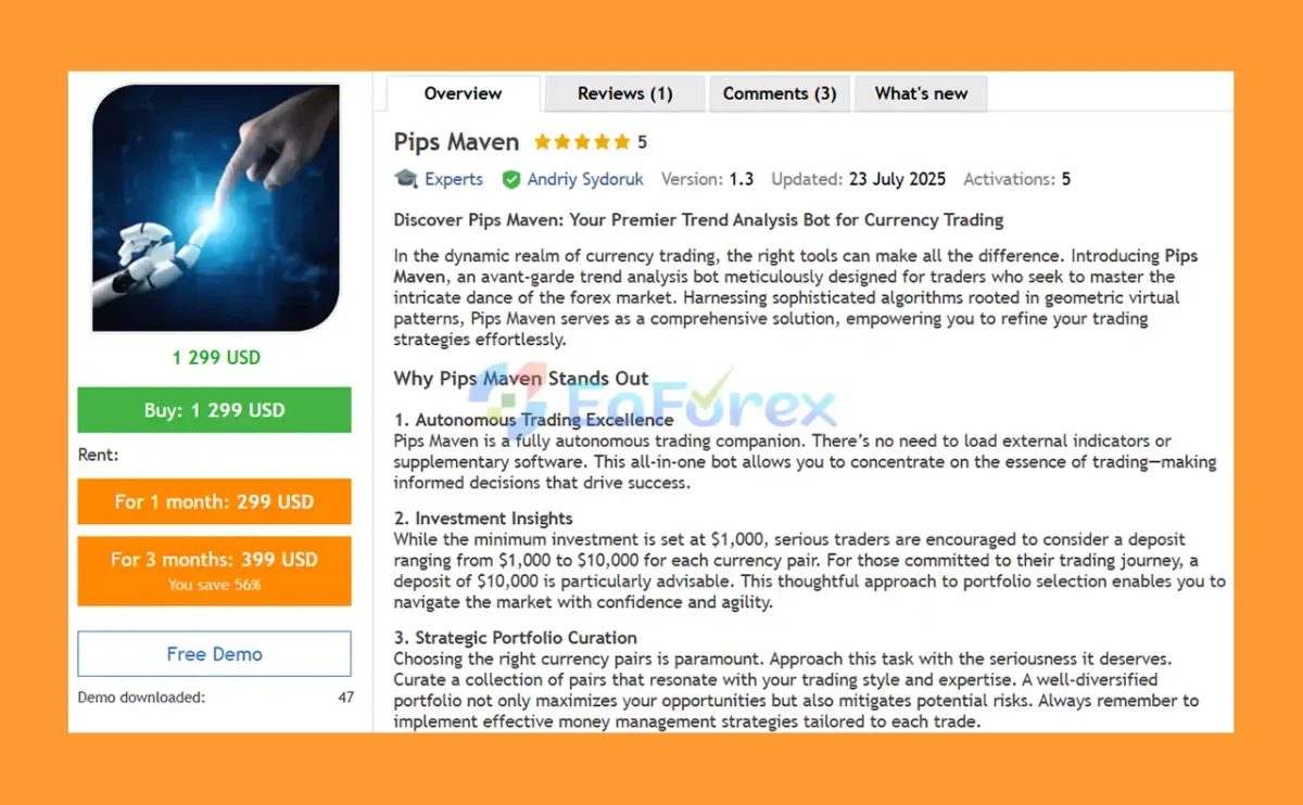 Pips Maven EA MT5 Overview