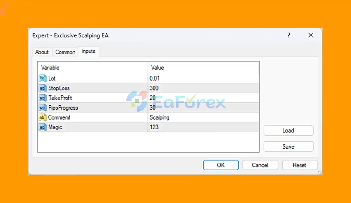 Exclusive Scalping EA MT4 SETTING