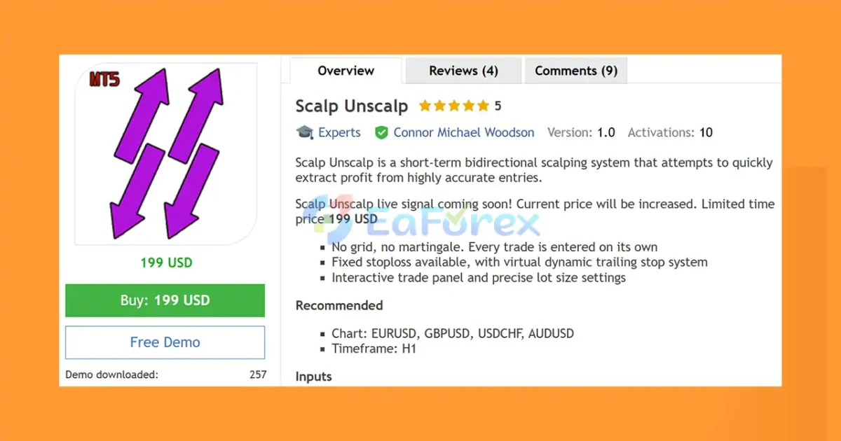 Scalp Unscalp EA MT5 Overview