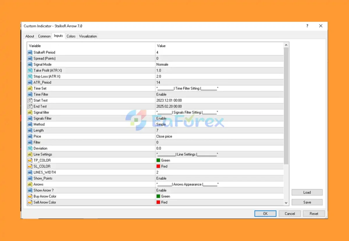 StalkeR Arrow MT4 setting
