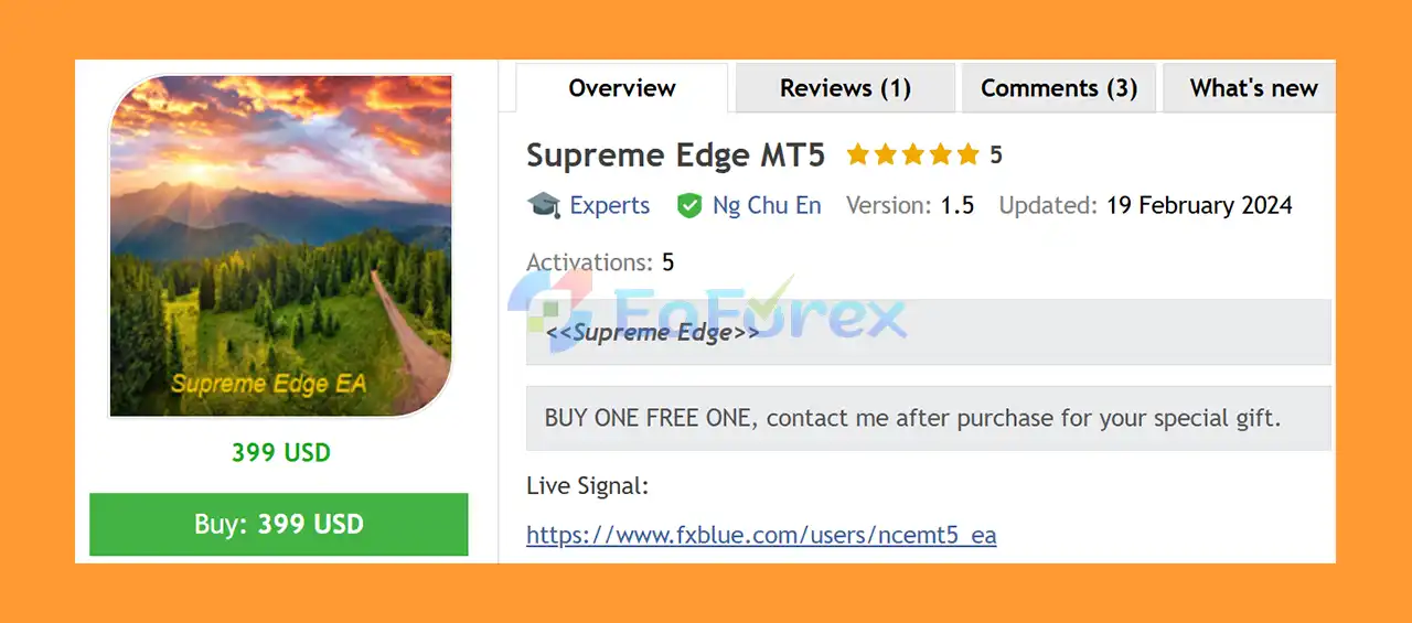 Supreme Edge MT5 Overview