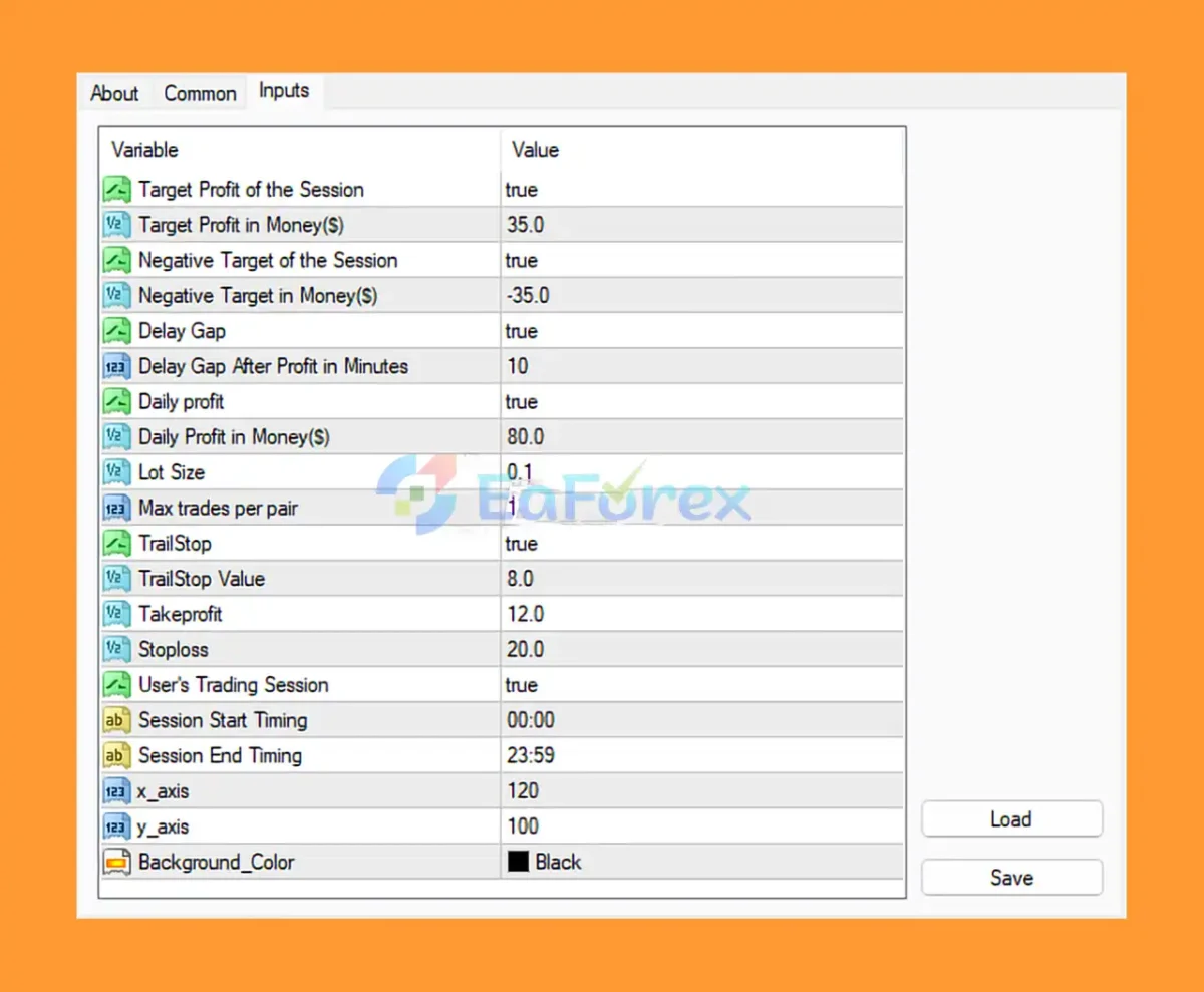 TRADE BOOSTER Premium EA MT4 Settings
