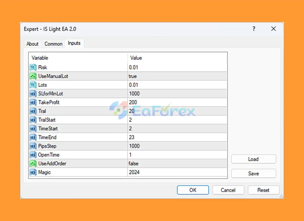 IS Light EA setting