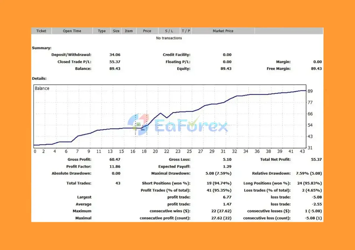 IS New Project EA MT4 Backtest Results