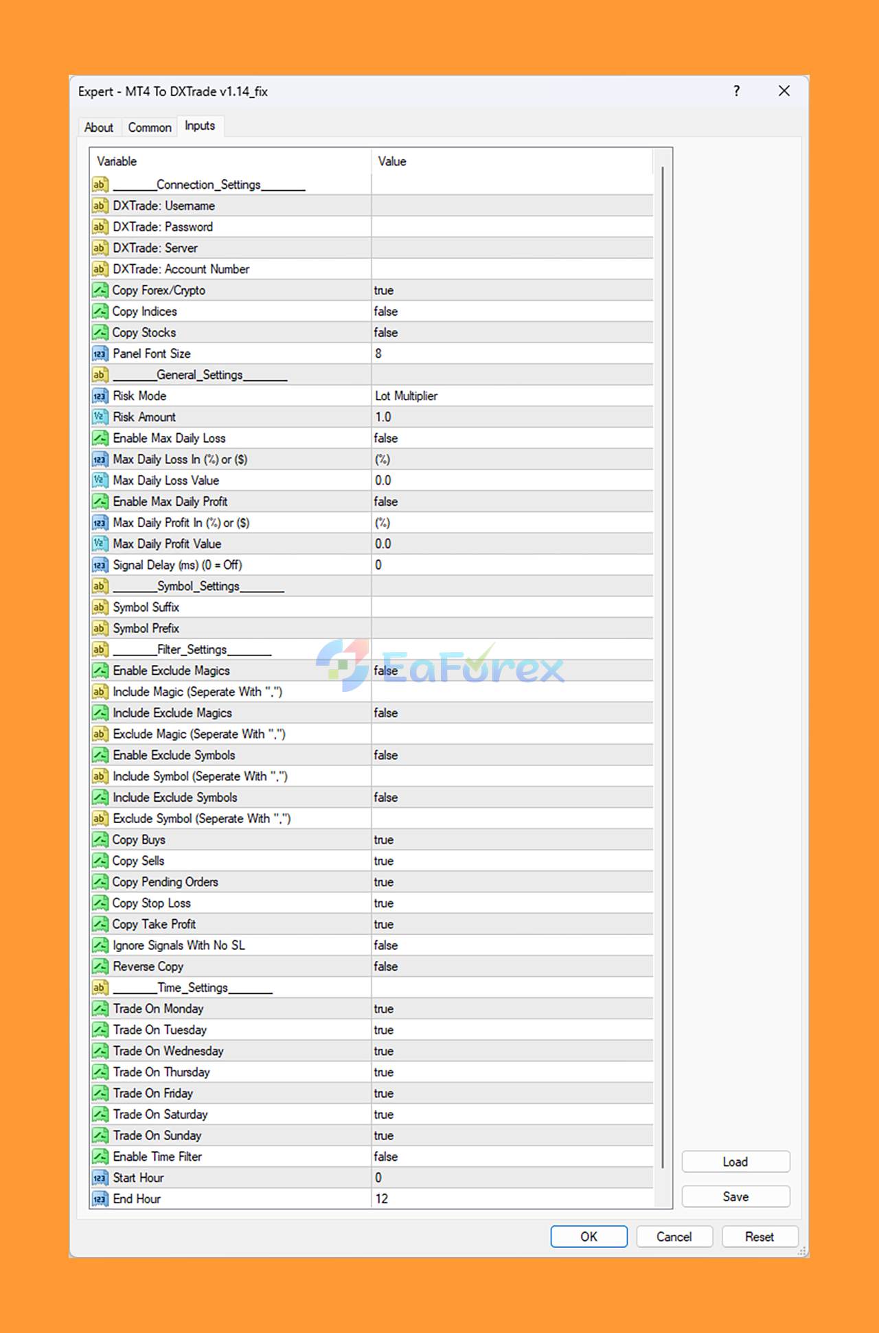 MT4 to DXTrade setting