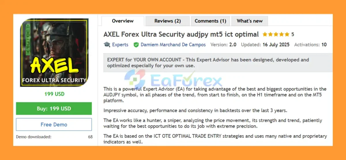 AXEL Forex Ultra Security AUDJPY MT5 Overview