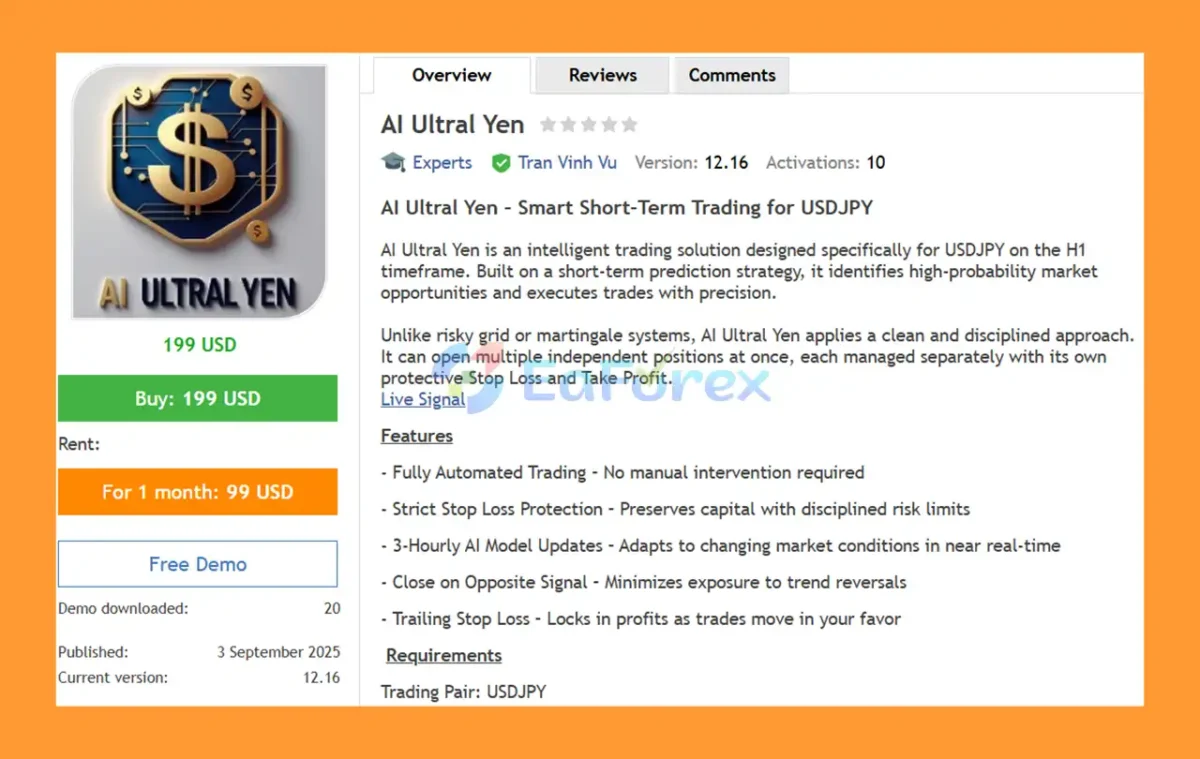 AI Ultral Yen EA Overview