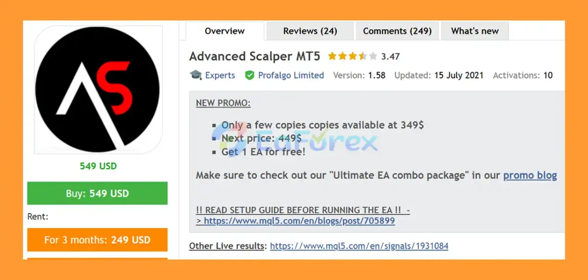Advanced Scalper MT5 Overviews