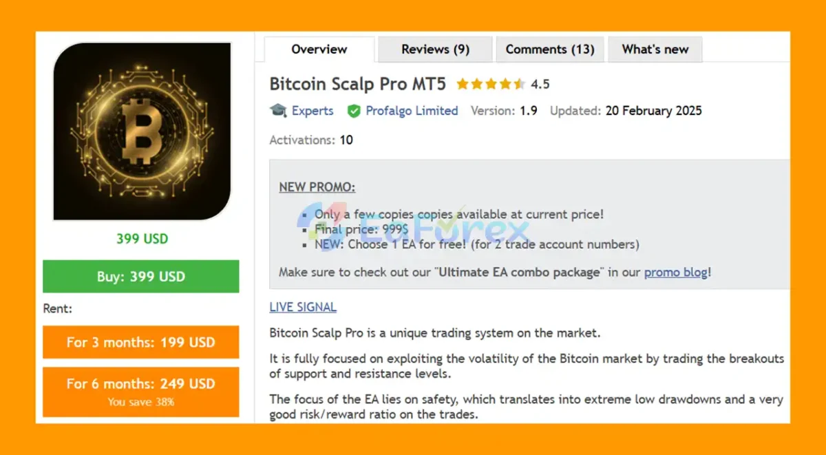 Bitcoin Scalp Pro MT5 Overview