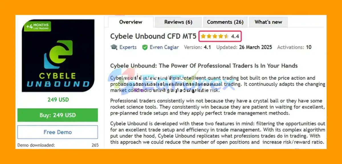 Cybele Unbound CFD mt5 overiview