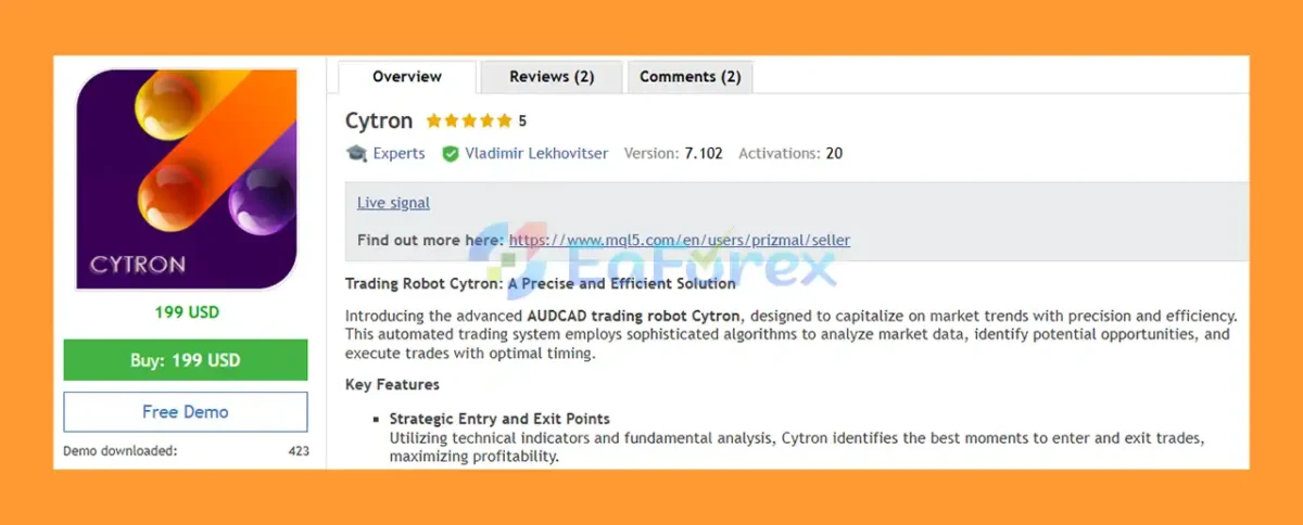 Cytron EA MT5 Overview