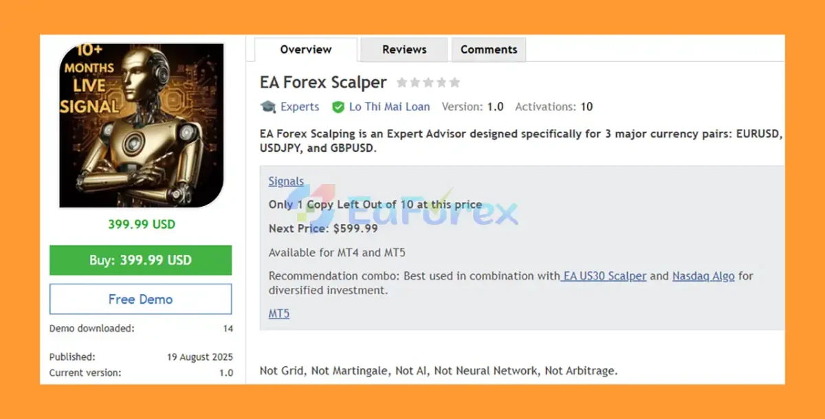 EA Forex Scalper MT4 Overview