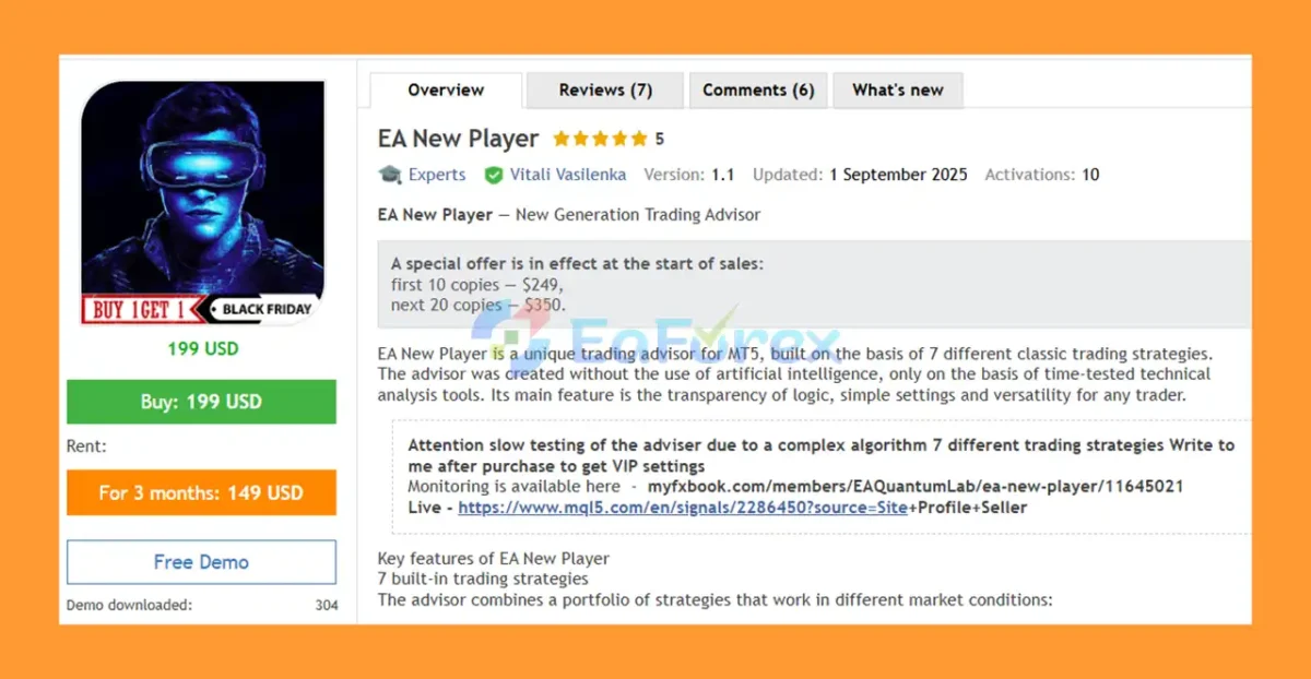 EA New Player MT5 Overview
