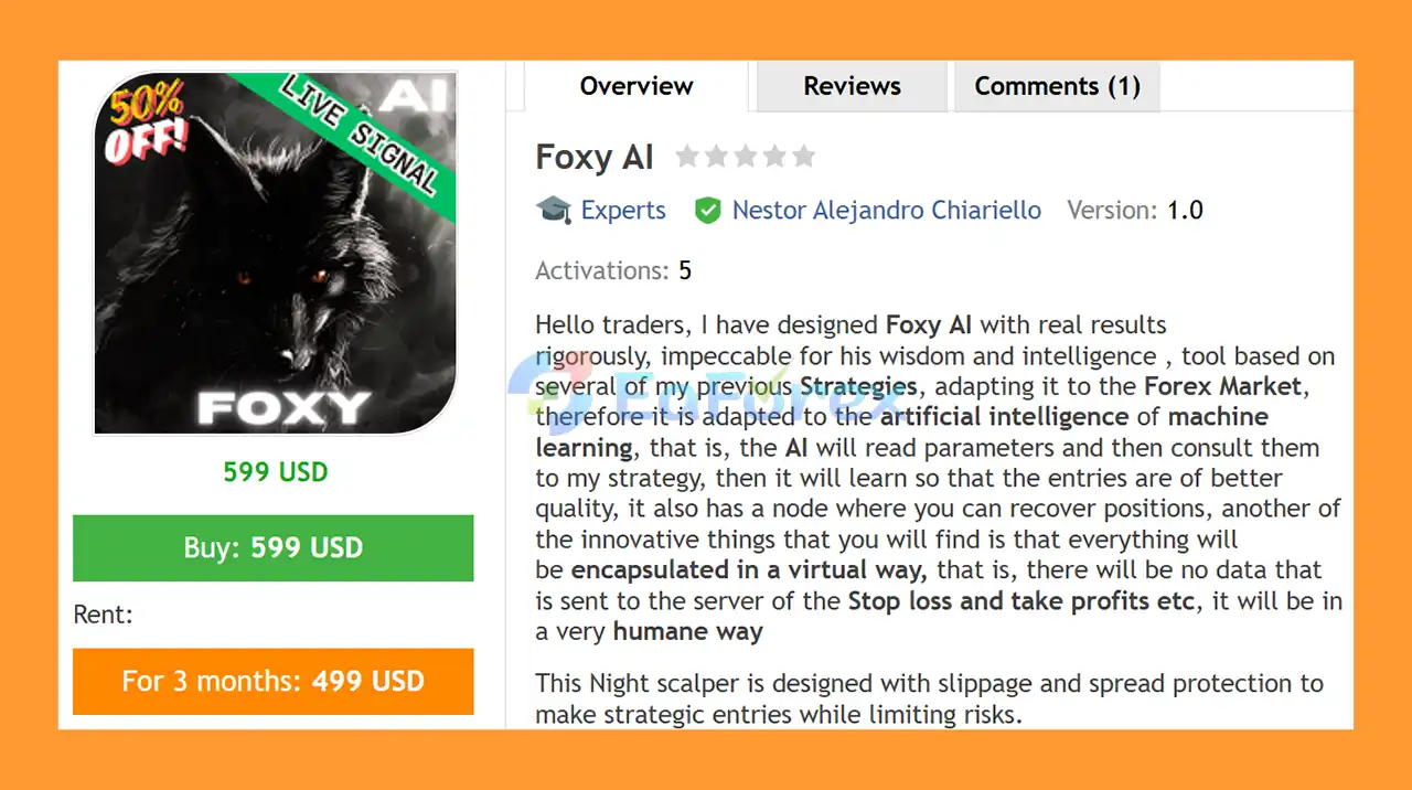 Foxy AI EA MT4 Overview