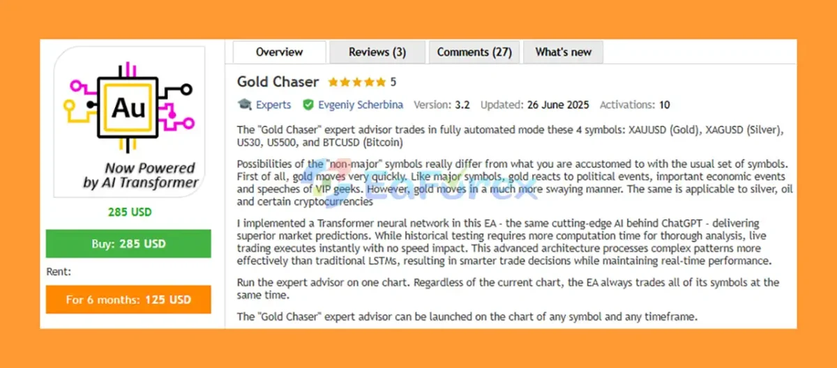Gold Chaser EA MT5 Overview