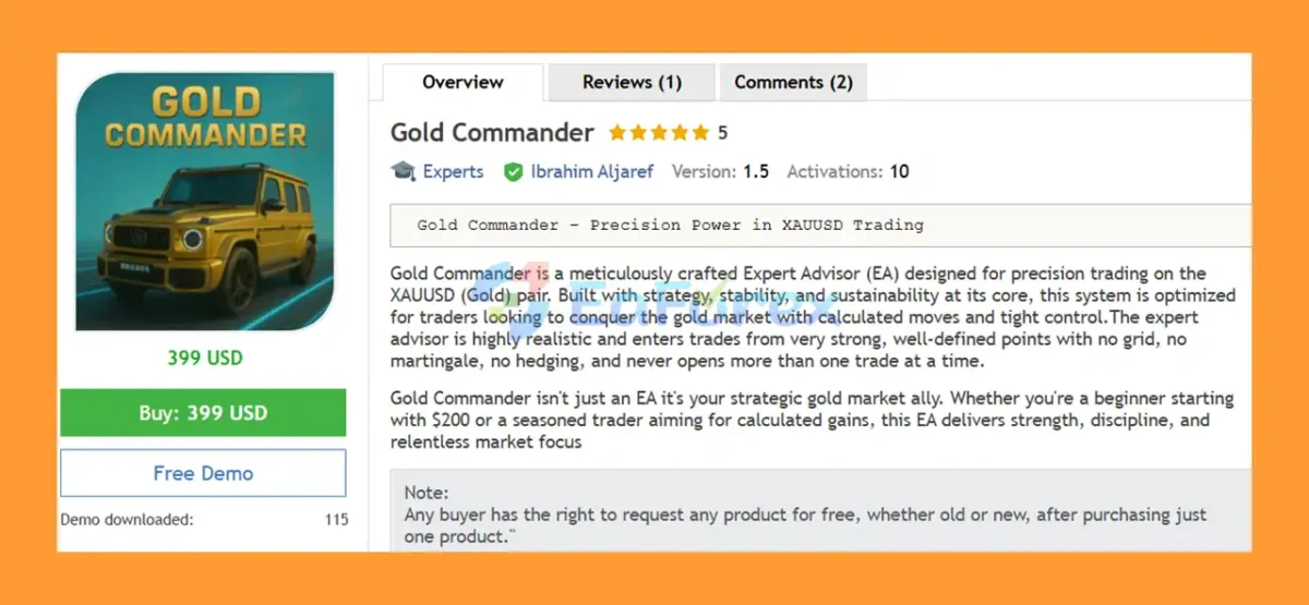 Gold Commander EA Overview