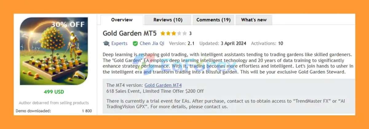 Gold Garden MT5 Overview