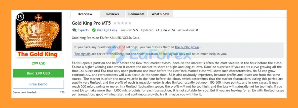 Gold King Pro MT5 Overview