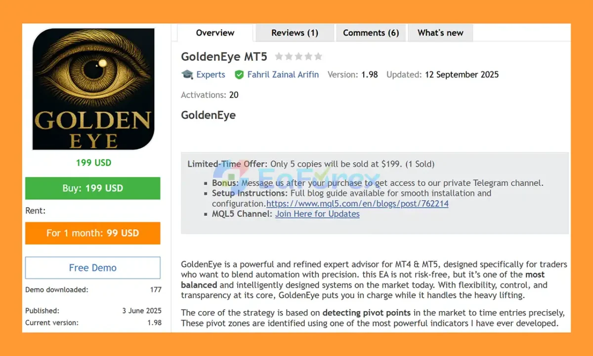 GoldenEye MT5 Overview