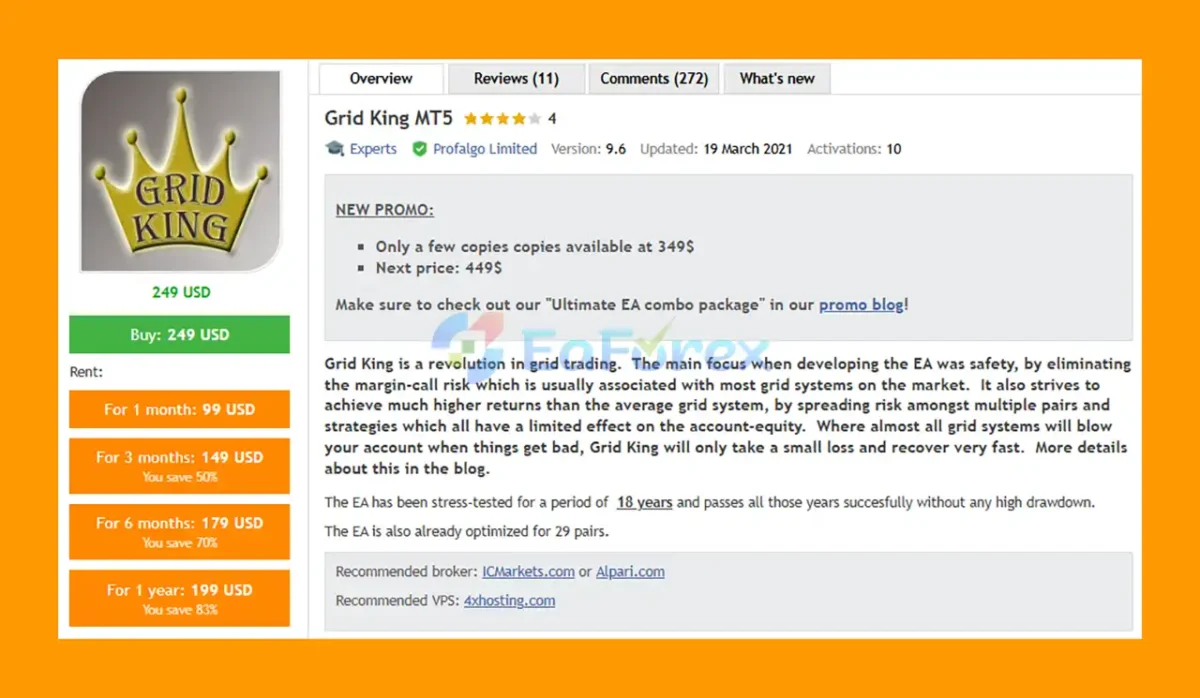 Grid King MT5 Overview