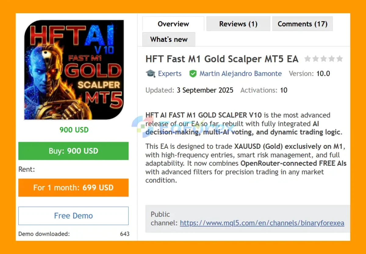 HFT Fast M1 Gold Scalper MT5 Overview