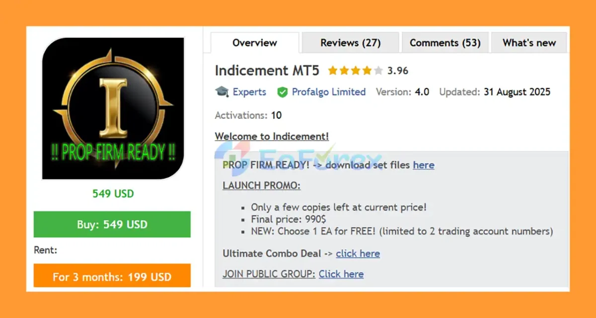 Indicement MT5 Overview