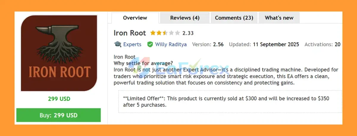Iron Root EA MT5 Overview
