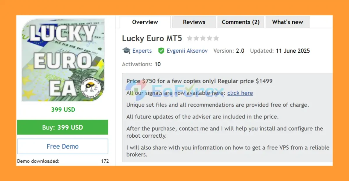Lucky Euro MT5 Overview
