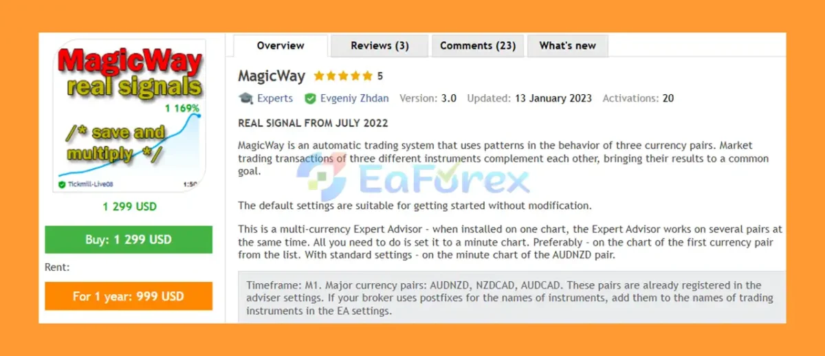 MagicWay EA MT5 Overview
