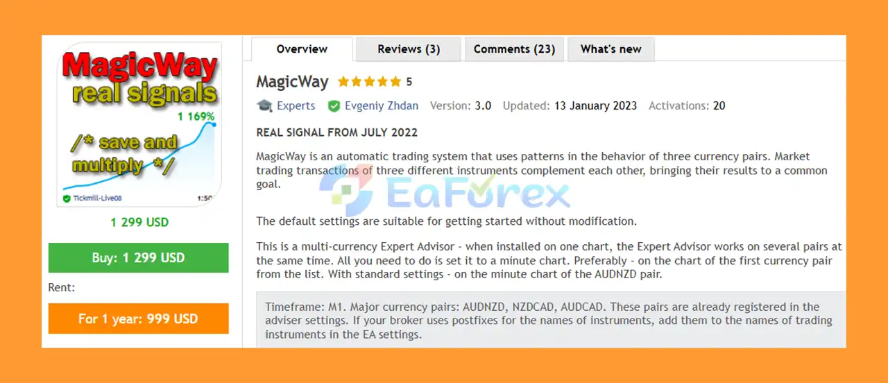MagicWay EA MT5 Overview
