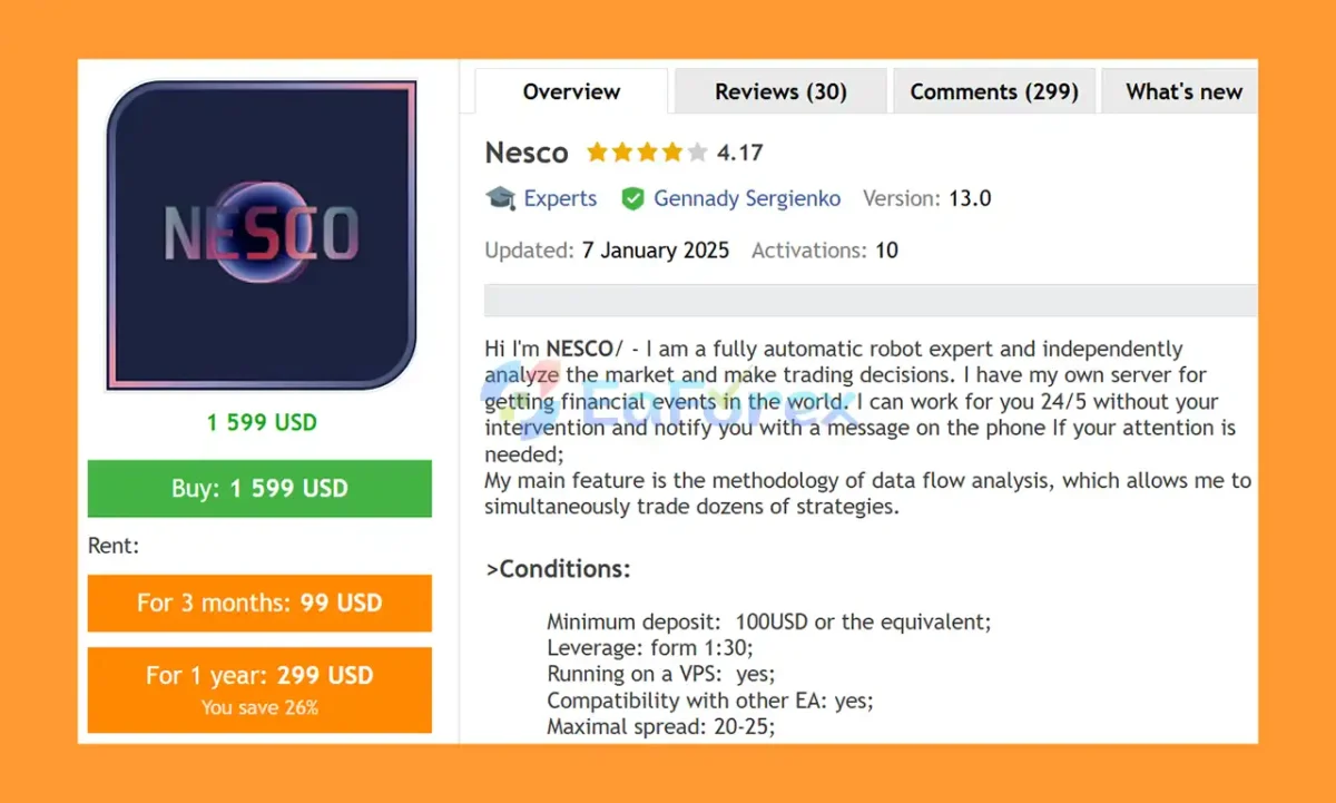 Nesco EA MT5 Overview