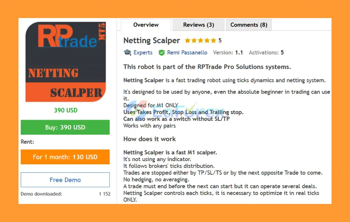 Netting Scalper EA MT5 Overview