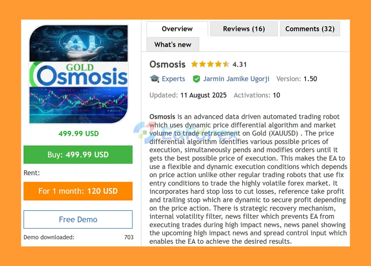 Osmosis EA MT5 Overview