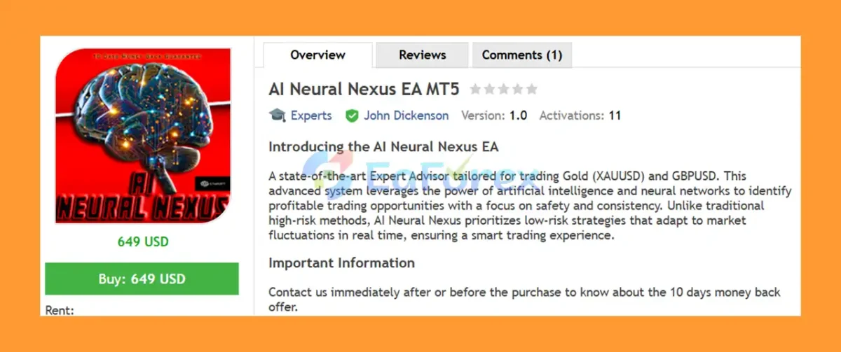 AI Neural Nexus EA Overview