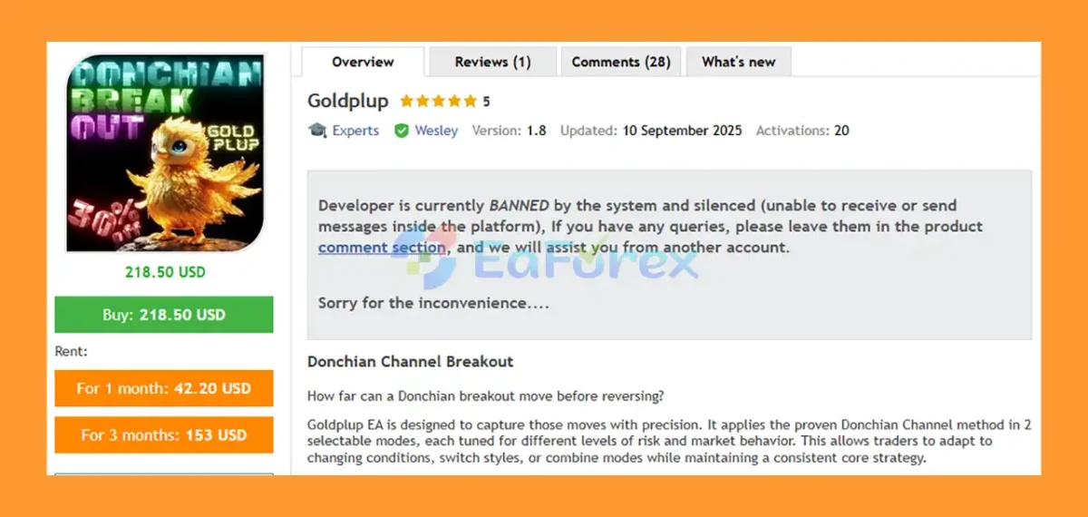 Goldplup EA MT5 Overview