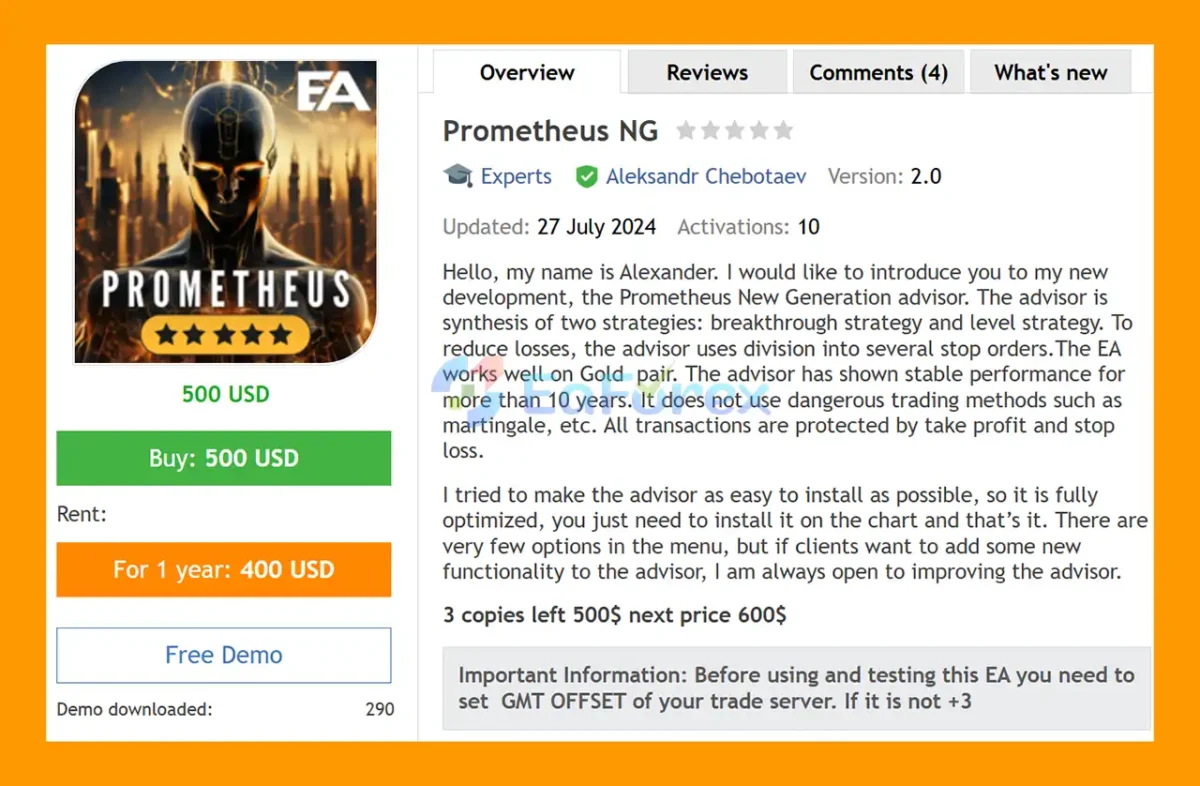 Prometheus NG EA Overview