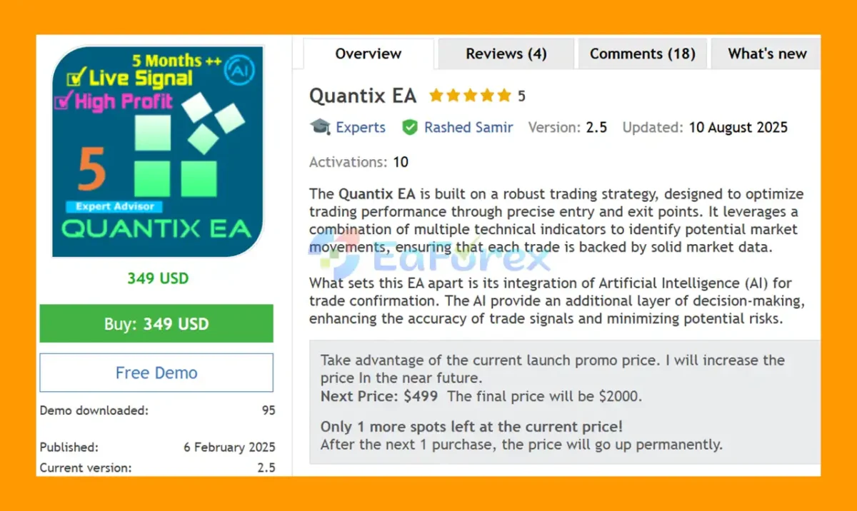 Quantix EA MT5 Overview