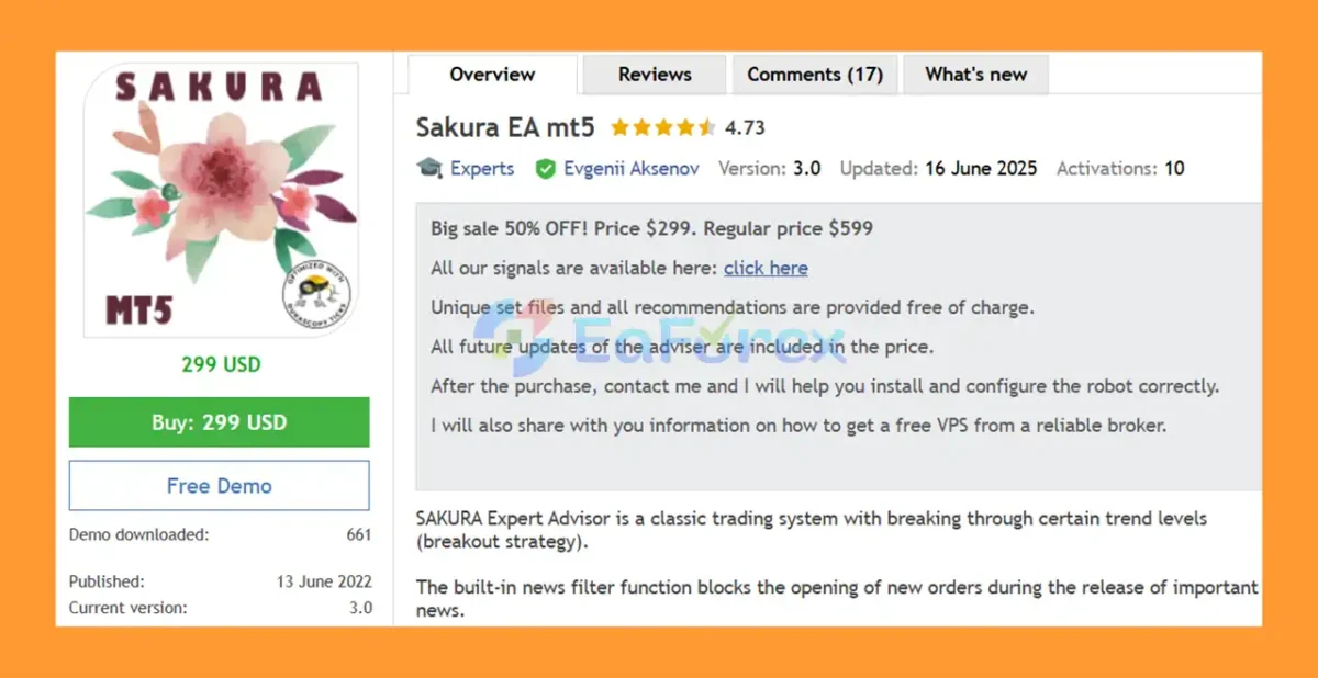 Sakura EA MT5 Overview