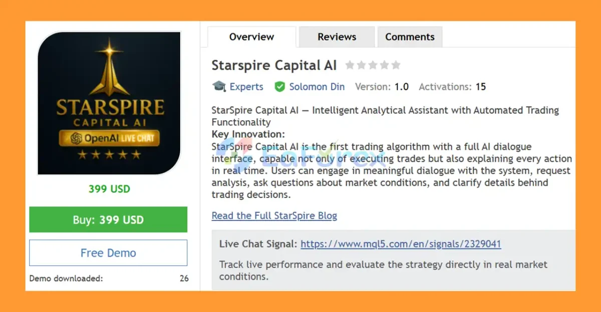 Starspire Capital AI MT5 setting