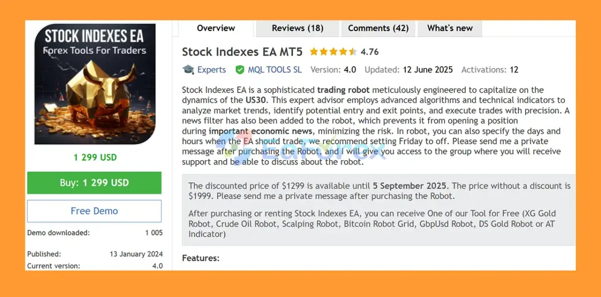 Stock Indexes EA MT5 Overview