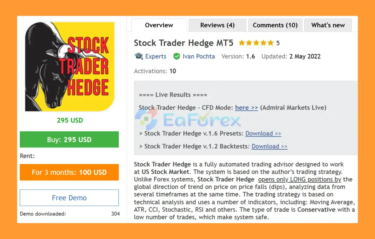 Stock Trader Hedge MT5 Overview